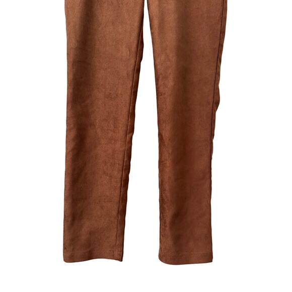 NYDJ Brown Cognac Faux Suede Legging Pants Size 2P - Picture 4 of 12